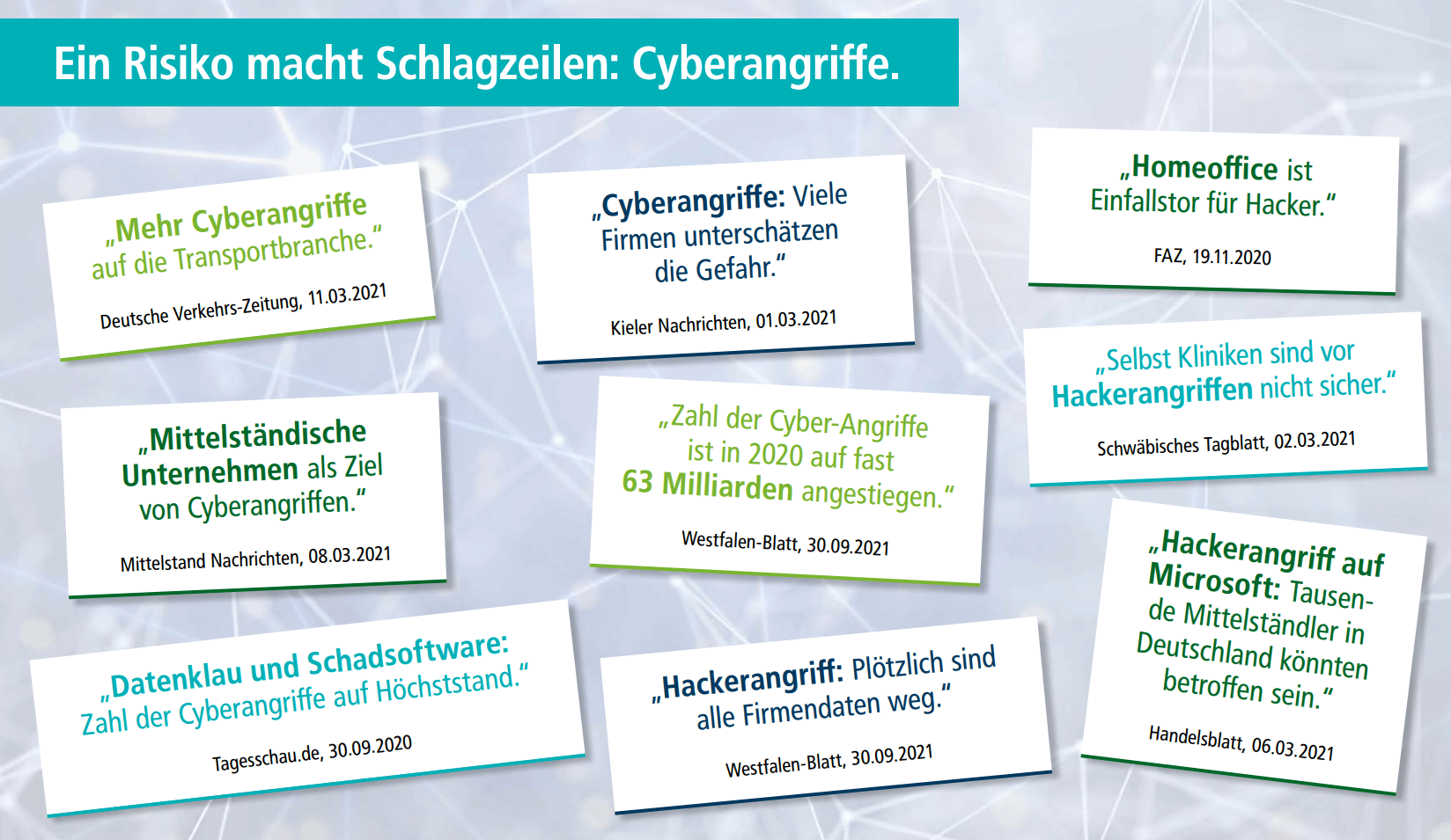 Presseauszüge zu Cyberangriffen in Deutschland 2020 bis 2021