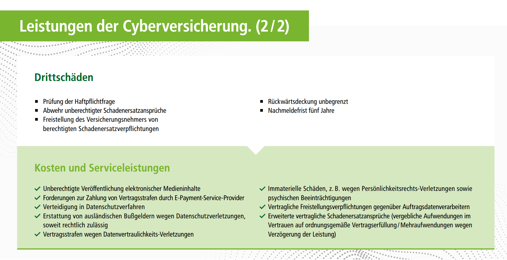 Leistungen der Cyberversicherung des HDI 2